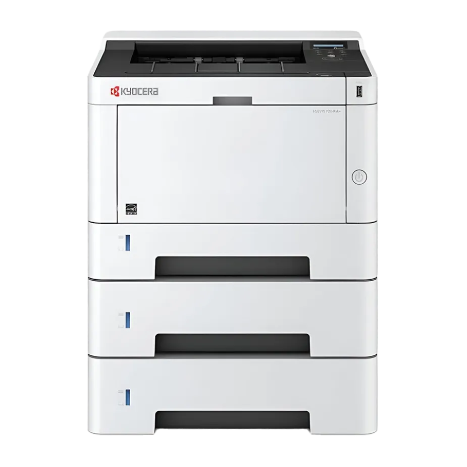A full front-facing view of the Kyocera ECOSYS PA4000cx A4 color laser printer featuring Elevate Technology standards for professional document workflows.