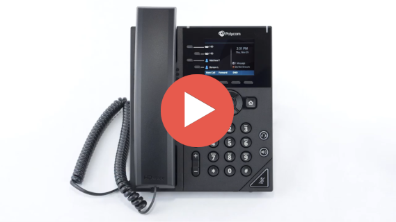 A video preview of a Polycom VVX 250 desk phone, which is compatible with the Elevate Technology VoIP phone system.