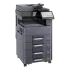 A Kyocera MZ 3200i professional printer with a touchscreen and multiple paper trays.