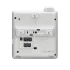 Polycom E220 desk phone shown at an angle, featuring a 2.8-inch color screen, 4 line keys, Dual Gig-E ports, and integrated Microban® antimicrobial protection.