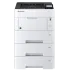 A large, multi-tray Top-rated Kyocera ECOSYS printer, model MA4500ix, is shown from a front-facing angle against a light gray background. The printer is a tall, white unit with a black scanner on top and multiple paper trays.