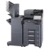 A professional product shot of the Kyocera ECOSYS MA4500ifx. This quality all in one office printer is a best printer for small business, featuring a 7-inch color touchscreen and a compact multi-function design.