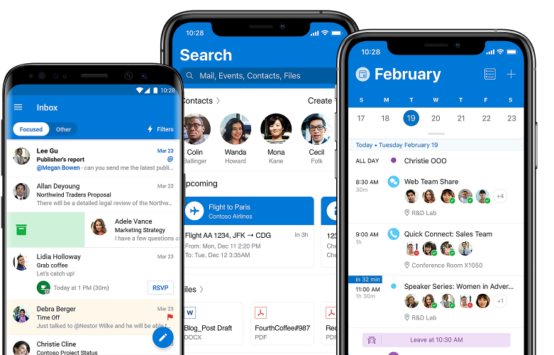 Smartphones running the Elevate app for cloud-based phone system and Cloud PBX Phone System needs, featuring Elevate Technology and Voicemail-to-email with Hosted PBX security.