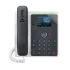 Polycom E220 desk phone shown at an angle, featuring a 2.8-inch color screen, 4 line keys, Dual Gig-E ports, and integrated Microban® antimicrobial protection.